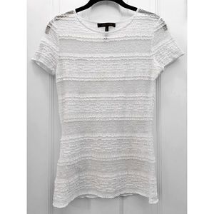 BCBGMaxAzria White Lace T-Shirt